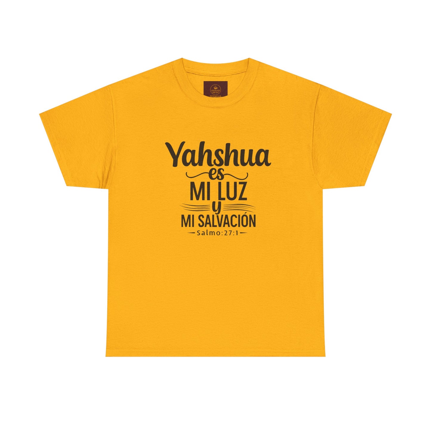 "Yahshua es mi Luz – Camiseta Blanca de Algodón con Salmo 27:1"
