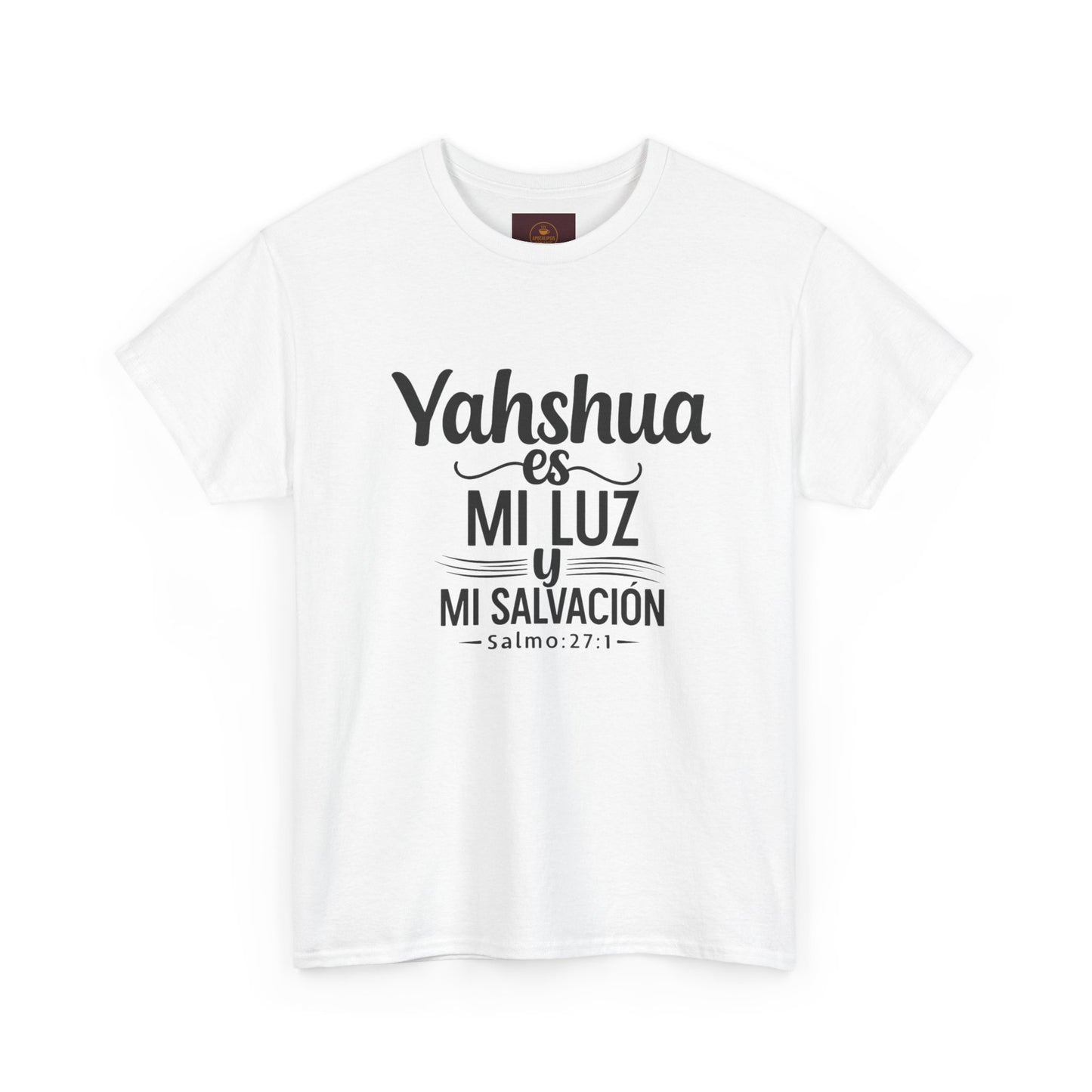 "Yahshua es mi Luz – Camiseta Blanca de Algodón con Salmo 27:1"
