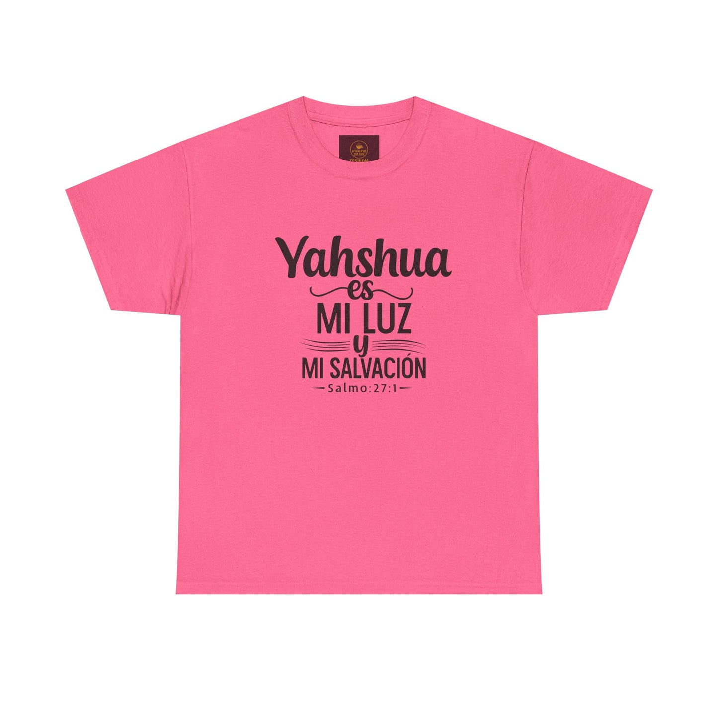 "Yahshua es mi Luz – Camiseta Blanca de Algodón con Salmo 27:1"