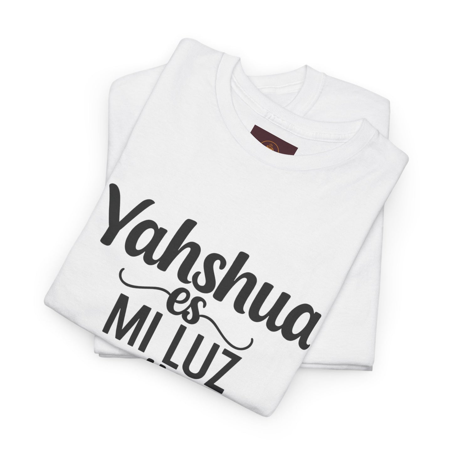 "Yahshua es mi Luz – Camiseta Blanca de Algodón con Salmo 27:1"