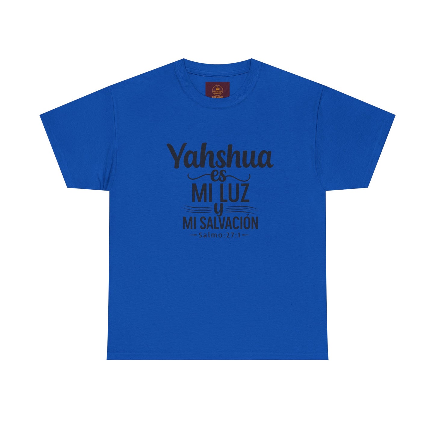 "Yahshua es mi Luz – Camiseta Blanca de Algodón con Salmo 27:1"