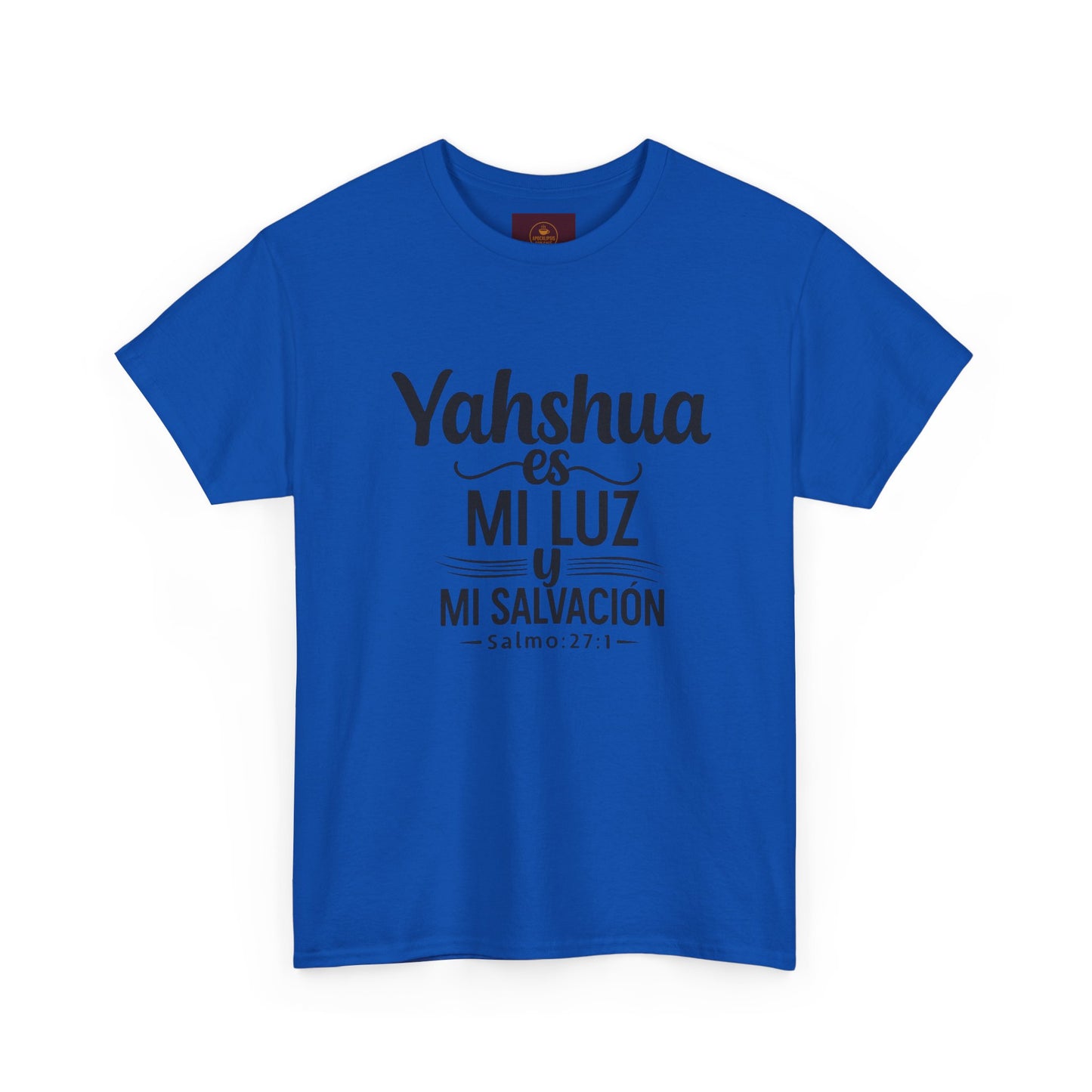 "Yahshua es mi Luz – Camiseta Blanca de Algodón con Salmo 27:1"