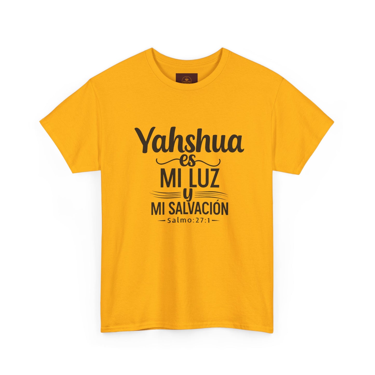 "Yahshua es mi Luz – Camiseta Blanca de Algodón con Salmo 27:1"