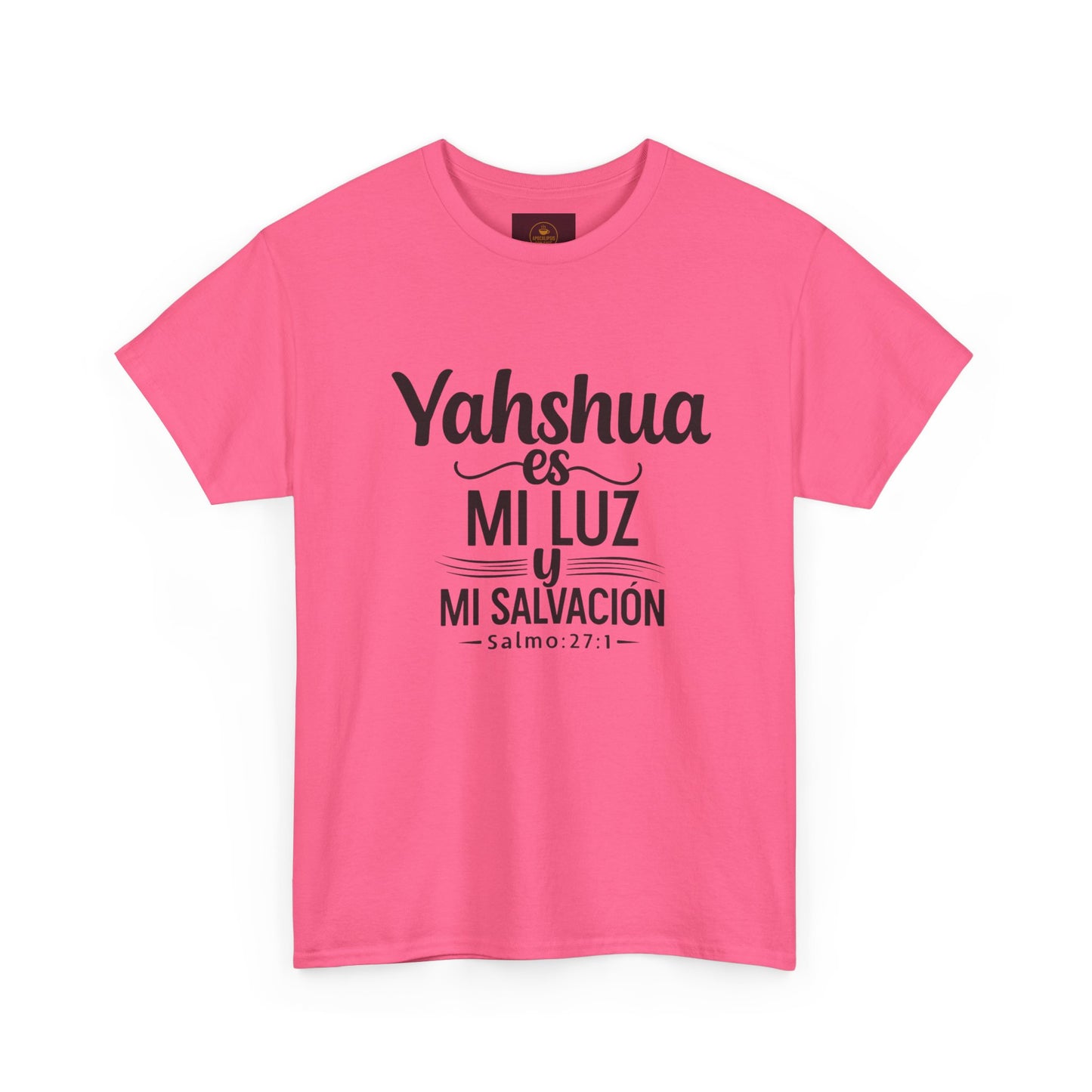 "Yahshua es mi Luz – Camiseta Blanca de Algodón con Salmo 27:1"