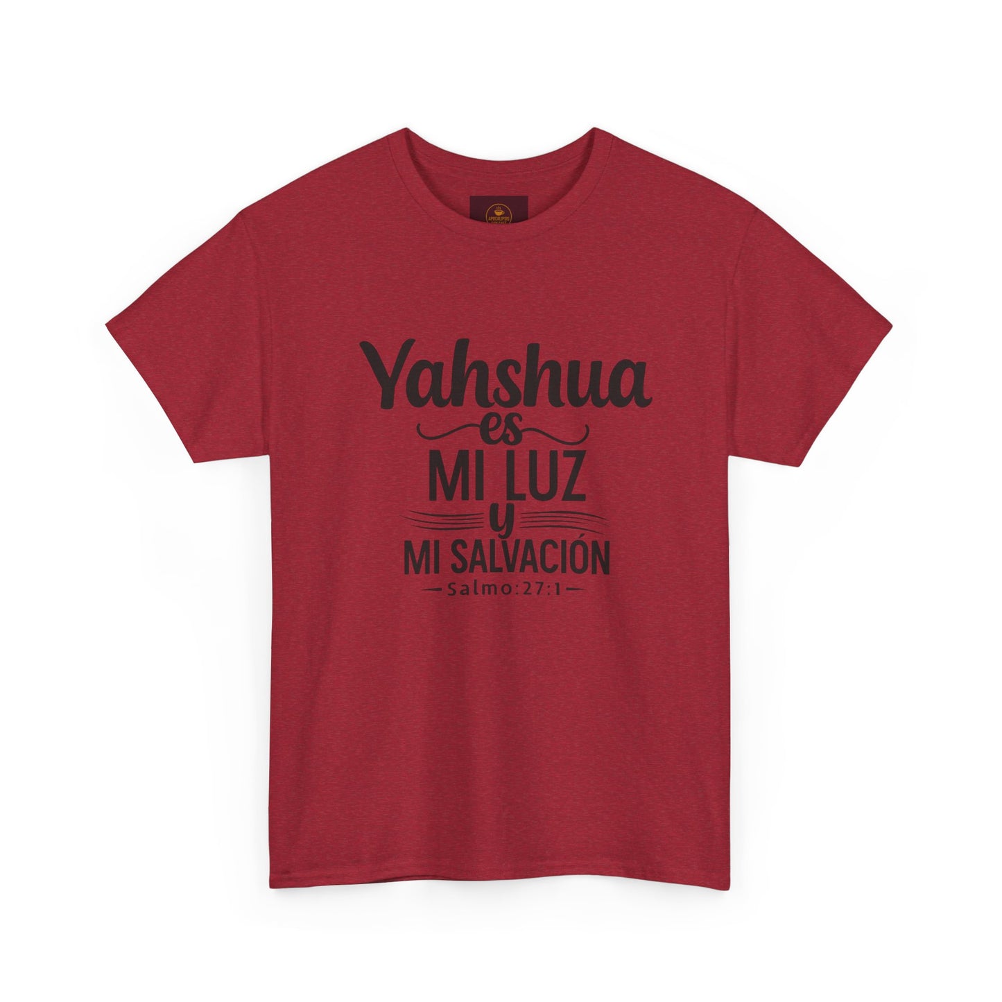 "Yahshua es mi Luz – Camiseta Blanca de Algodón con Salmo 27:1"
