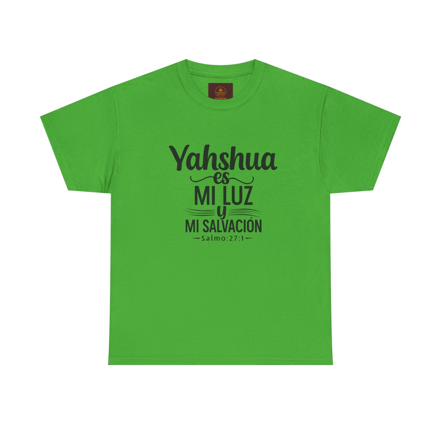 "Yahshua es mi Luz – Camiseta Blanca de Algodón con Salmo 27:1"